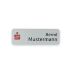 Namensschild Aluminium 60 x 20 mm (Logo gedruckt und Name graviert)