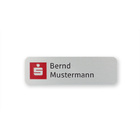 Namensschild Aluminium 60 x 18 mm (Logo und Name graviert)
