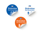 Genossenschaftsbanken Fußbodenaufkleber - Diskretion (Rund)