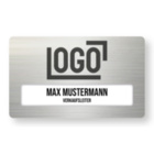 Namensschild Alustern  edelstahloptik gebürstet im Digitaldruckverfahren (verschiedene Größen)