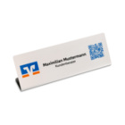 Tischschild Aluminium für Volksbanken Raiffeisenbanken (inkl. digitalen vCard-Profil + QR-Code)