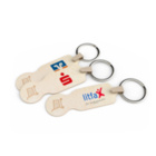 Einkaufswagen-Chip inkl. Schlüsselanhänger und Digitaldruck, aus FSC®-zertifiziertem Birkenholz