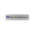 Namensschild Aluminium 65 x 15 mm, 1-zeilig (Logo gedruckt und Name graviert)