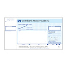 SEPA-Verrechnungsscheck mit Seitentalon links