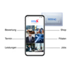 NFC-Ziel-URL als interaktiver InfoTouchPoint mit 6 Kacheln inkl. transparenter NFC-Karte