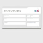 Spendenscheck - Gestaltung und Erstellung Ihrer Designvorlage