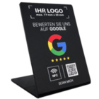 Google Bewertung NFC Aufsteller aus Acryl - 110 x 150 mm - schwarz - Logodruck oben