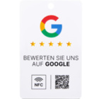 Google Bewertung NFC Karte - PVC - 85,6 x 54 mm - Hochformat gelocht - weiß oder schwarz matt