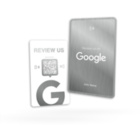 Google NFC Metallkarte - SILBER - Premium Visitenkarte (weiß bedruckt)