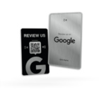 Google NFC Metallkarte - SILBER - Premium Visitenkarte (schwarz bedruckt)