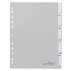 Universal Register, A4, PP, grau, mit Fenstertaben - blanko - 5-teilig