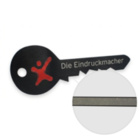 Übergabeschlüssel mit PDF-Druckdatei bestellen | 3mm Aluminiumplatte Schwarz