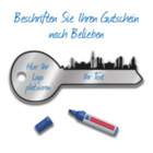 Berliner Übergabeschlüssel (B:90xH:35 cm) - auf Aluminiumplatte Silber gebürstet