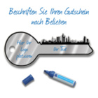 Frankfurter Übergabeschlüssel (B:90xH:35 cm) - auf Aluminiumplatte Silber gebürstet