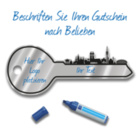Münchener Übergabeschlüssel (B:90xH:35 cm) - auf Aluminiumplatte Silber gebürstet