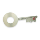 Individueller Übergabeschlüssel (B:90xH:35 cm) -  auf Aluminiumplatte Gold