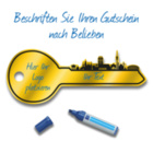 Münchener Übergabeschlüssel (B:90xH:35 cm) - auf Aluminiumplatte Gold gebürstet