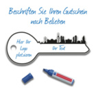 Berliner Skyline Übergabeschlüssel (B:90xH:35 cm) - auf Hartschaumplatte