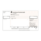 SEPA-Verrechnungsscheck mit Seitentalon links
