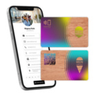 NFC Visitenkarte aus Kirschbaum - personalisierbar inkl. digitalen Profil mit Wunschdesign