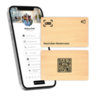 NFC Visitenkarte aus Buche - personalisierbar inkl. digitalen Profil mit QR-Code und Logo