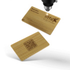 NFC Visitenkarte aus Bambus - lasergraviert inkl. digitalen Profil mit QR-Code und Logo