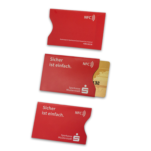 Individuelle Sparkassen RFID Blocker / NFC-Schutzhüllen