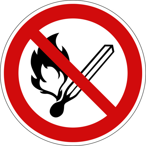Verbotsschild Feuer, offenes Licht und Rauchen verboten