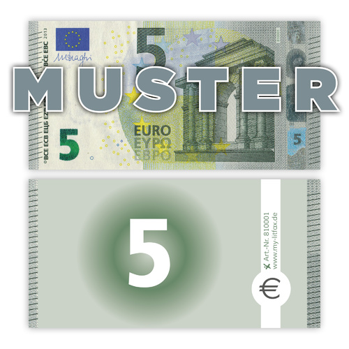 Spielgeld 5 EURO Scheine (75% Größe)