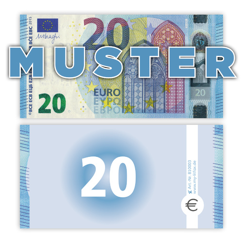 Spielgeld 20 EURO Scheine (75% Größe)