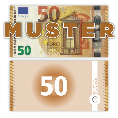 Spielgeld 50 EURO Scheine (75% Größe)
