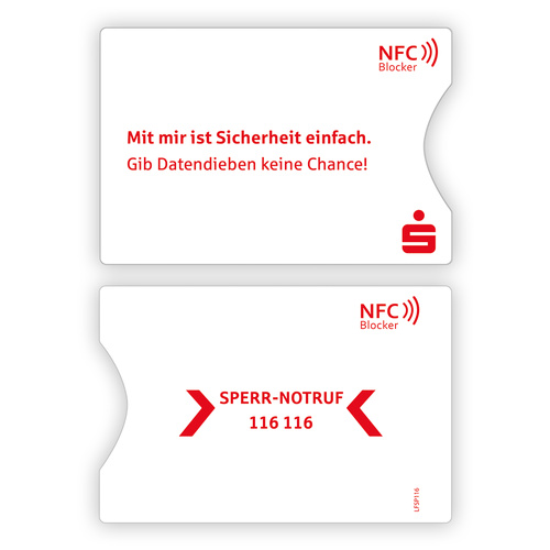 Sparkassen Standard RFID Blocker / NFC-Schutzhüllen - weiß