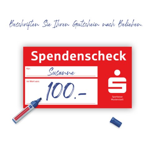 Individueller - SPARKASSEN - PR-Spendenscheck (60x34 cm)