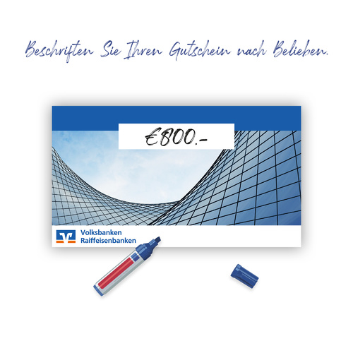 Individueller - Genossenschaftsbanken - PR-Spendenscheck (90x51 cm) 