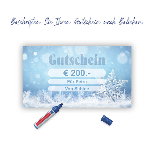 XXL - Geschenkgutschein - Weihnachten - Schneeflocke hellblau