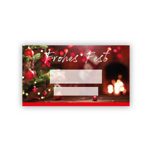 XXL - Geschenkgutschein - Weihnachten - Kamin rot