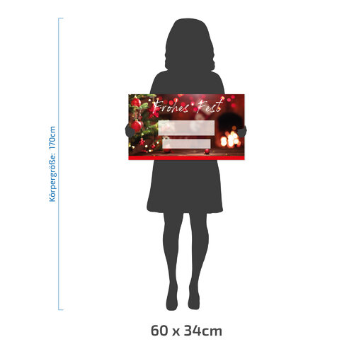 Individueller - XXL - Geschenkgutschein - Weihnachten (60x34 cm) - Kamin rot