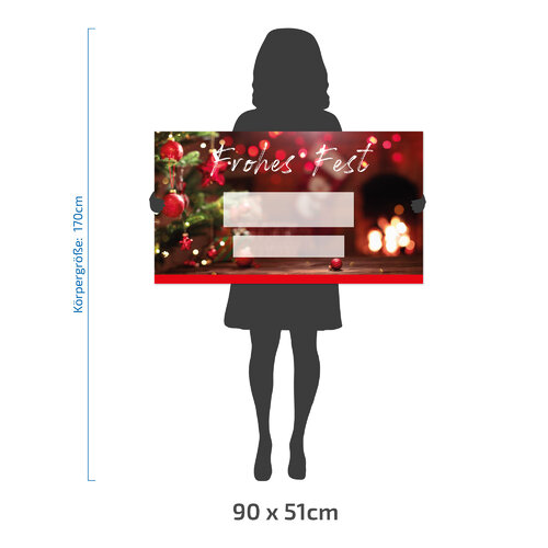 Individueller - XXL - Geschenkgutschein - Weihnachten (90x51 cm) - Kamin rot