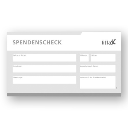 Spendenscheck & Bankenscheck - Gestaltung und Erstellung Ihrer Druckdatei