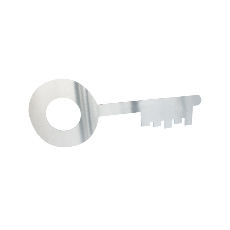Neutrale Antike Schlüssel (B:83xH:33,60 cm) - auf silberner Aluminiumverbundplatte