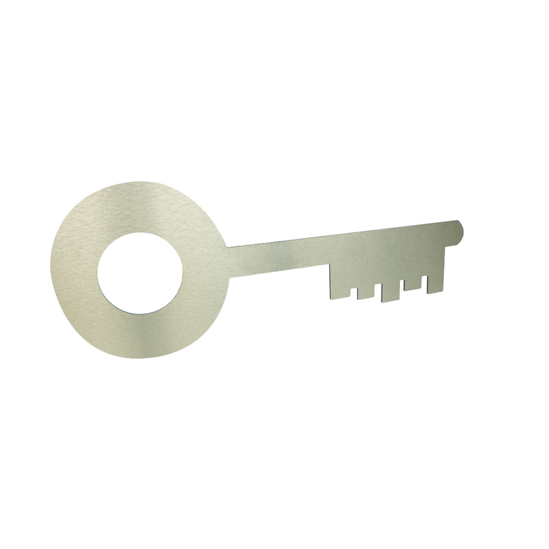 Neutrale Antike Schlüssel (B:83xH:33,60 cm) - auf goldener Aluminiumverbundplatte