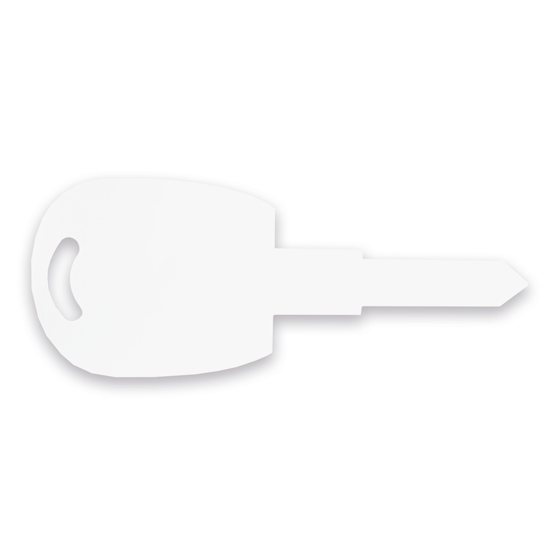 Neutraler symbolischer Autoschlüssel (B:87xH:34,50 cm) - auf weißer Hartschaumplatte