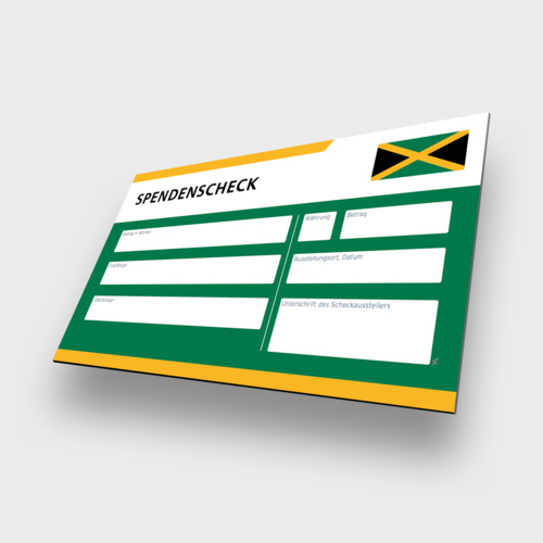 Jamaika - Spendenscheck Übergabescheck