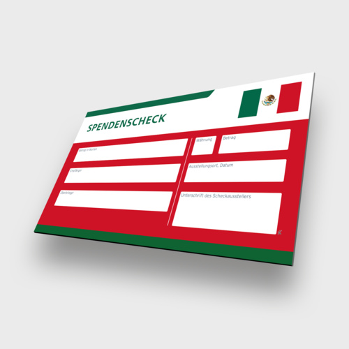 Mexiko - Spendenscheck Übergabescheck