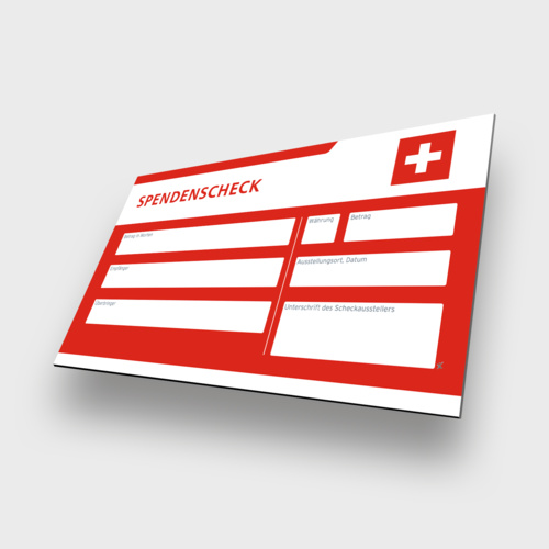 Schweiz - Spendenscheck Übergabescheck