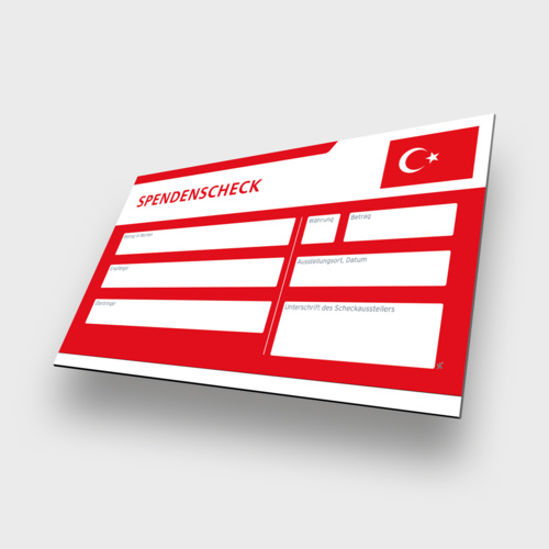Türkei - Spendenscheck Übergabescheck