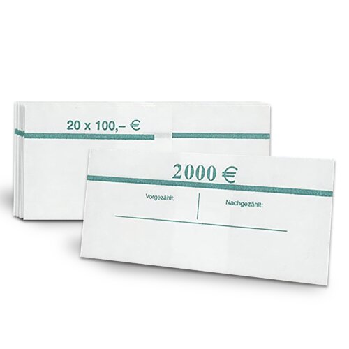 Geldscheinbanderolen für 20 x 100,00 EUR (Neue Euro-Scheine)