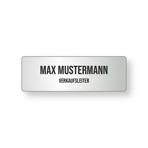 Namensschild Universal Kunststoff Metalloptik silber (verschiedene Größen)