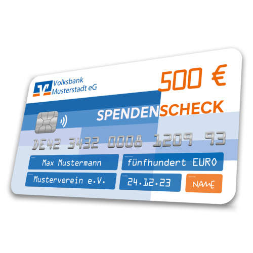 Individueller PR-Spendenscheck GENO-Kreditkarte (60 x 34 cm)