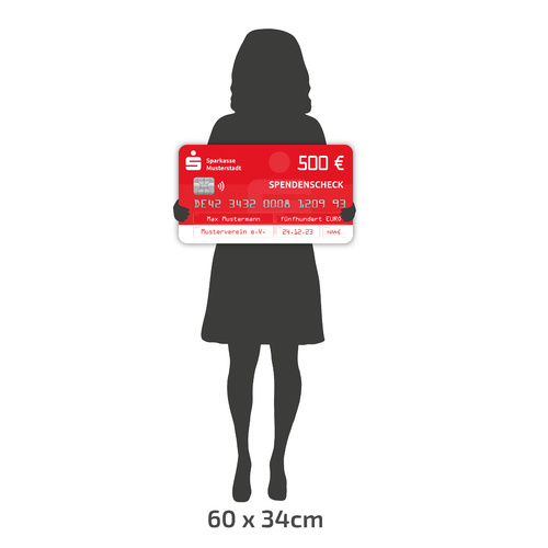Individueller PR-Spendenscheck SPARKASSEN-Kreditkarte (60 x 34 cm)